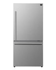 FORNO Milano Espresso 31 Inch Bottom Freezer Stainless Steel, 17.2 cu.ft. with Ice Maker – FFFFD1785-31