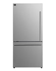 FORNO Milano Espresso 31 Inch Bottom Freezer Stainless Steel, 17.2 cu.ft. with Ice Maker – FFFFD1786-31