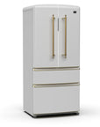 FORNO Luigi 33-Inch French Door Refrigerator, 18 cu. ft., White with Antique Brass Handles – FFFFD1791-33WHT