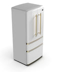 FORNO Luigi 33-Inch French Door Refrigerator, 18 cu. ft., White with Antique Brass Handles – FFFFD1791-33WHT