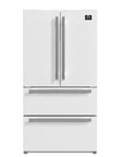 FORNO Moena 36 inch French Door Refrigerator in White, 19.2 cu.ft. Capacity with Ice Maker – FFRBI1820-36WHT