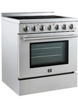 FORNO Paolo 30 Inch Freestanding Electric Range in Stainless-Steel, 4.38 cu.ft. True Convection Oven –  FFSEL6011-30S