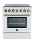 FORNO Paolo 30 Inch Freestanding Electric Range in White, 4.38 cu.ft. True Convection Oven – FFSEL6011-30WHT