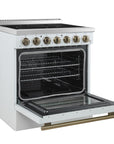 FORNO Paolo 30 Inch Freestanding Electric Range in White, 4.38 cu.ft. True Convection Oven – FFSEL6011-30WHT