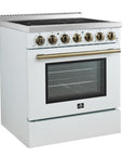 FORNO Paolo 30 Inch Freestanding Electric Range in White, 4.38 cu.ft. True Convection Oven – FFSEL6011-30WHT