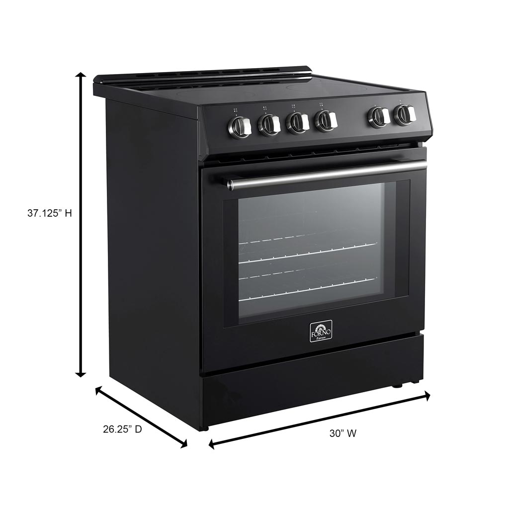 FORNO Leonardo Espresso 30 Inch Electric Range Black – FFSEL6012-30BLK