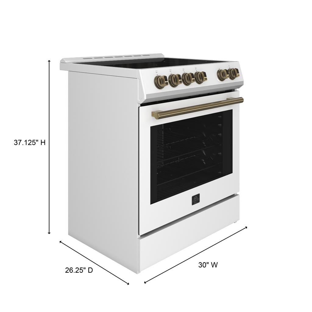 FORNO Leonardo Espresso 30 Inch Electric Range White – FFSEL6012-30WHT