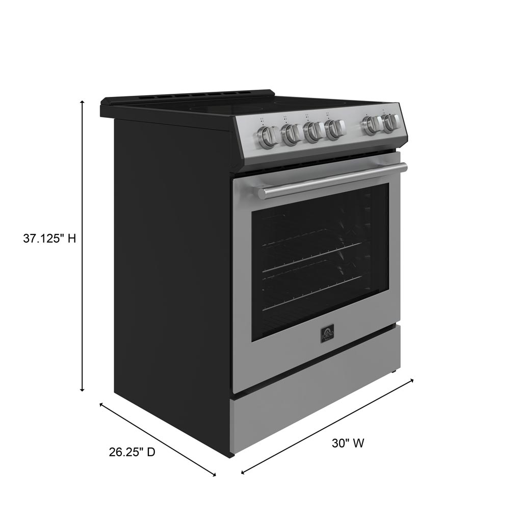 FORNO Leonardo Espresso 30 Inch Electric Range Stainless-Steel – FFSEL6012-30