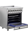 FORNO Massimo 30 Inch Freestanding Chef Door Electric Range Stainless Steel  – FFSEL6020-30