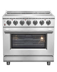 FORNO Massimo 36 Inch Freestanding Chef Door Electric Range Stainless Steel  – FFSEL6020-36