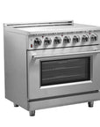 FORNO Massimo 36 Inch Freestanding Chef Door Electric Range Stainless Steel  – FFSEL6020-36