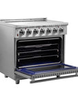 FORNO Massimo 36 Inch Freestanding Chef Door Electric Range Stainless Steel  – FFSEL6020-36