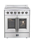 FORNO Galiano 30 Inch French Door Electric Range Stainless Steel, 4 Elements, 4.32 cu.ft. – FFSEL6917-30