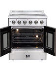 FORNO Galiano 30 Inch French Door Electric Range Stainless Steel, 4 Elements, 4.32 cu.ft. – FFSEL6917-30