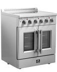 FORNO Galiano 30 Inch French Door Electric Range Stainless Steel, 4 Elements, 4.32 cu.ft. – FFSEL6917-30