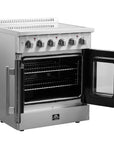 FORNO Galiano 30 Inch French Door Electric Range Stainless Steel, 4 Elements, 4.32 cu.ft. – FFSEL6917-30