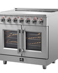 FORNO Massimo 36 Inch French Door Electric Range Stainless Steel, 5 Elements, 5.36 cu.ft. – FFSEL6955-36