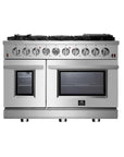 FORNO Massimo 48-Inch Freestanding Gas Range, 8 Sealed Burners (107,000 BTU), Double Ovens (6.58 cu. ft.), Air Fryer, Wok & Griddle – FFSGS6239-48