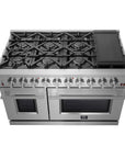 FORNO Massimo 48-Inch Freestanding Gas Range, 8 Sealed Burners (107,000 BTU), Double Ovens (6.58 cu. ft.), Air Fryer, Wok & Griddle – FFSGS6239-48