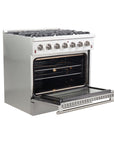 FORNO Galiano 36-Inch Freestanding Gas Range Stainless Steel, 6 Sealed Burners (83,000 BTU), 5.26 cu.ft. Convection Oven – FFSGS6244-36