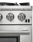 FORNO Capriasca 36-Inch Freestanding Gas Range Black, 6 Brass Burners 120,000 BTU, 5.36 cu.ft. Convection Oven w/ Rotisserie – FFSGS6260-36BLK