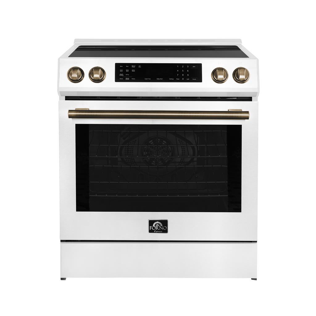 FORNO – Espresso Donatello 30-Inch Slide-In Induction Range White  – FFSIN0905-30WHT