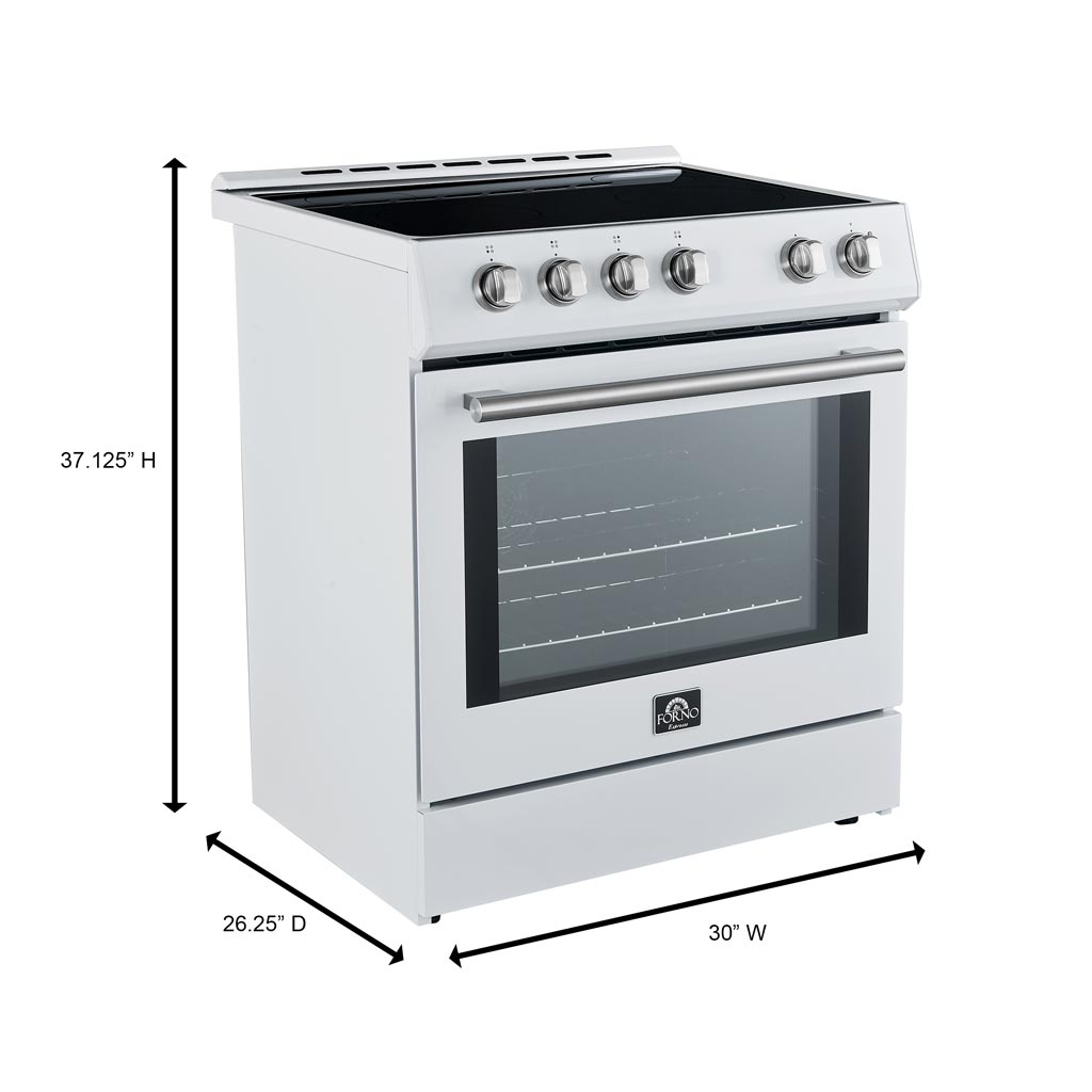 FORNO Leonardo Espresso 30-Inch Slide-In Induction Range White – FFSIN0982-30WHT