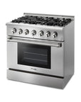 THOR Kitchen 36-Inch Dual Fuel Range – Professional – HRD3606U, HRD3606ULP