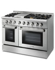 THOR Kitchen 48 Inch Dual Fuel Range in Stainless Steel – Professional – HRD4803U, HRD4803ULP