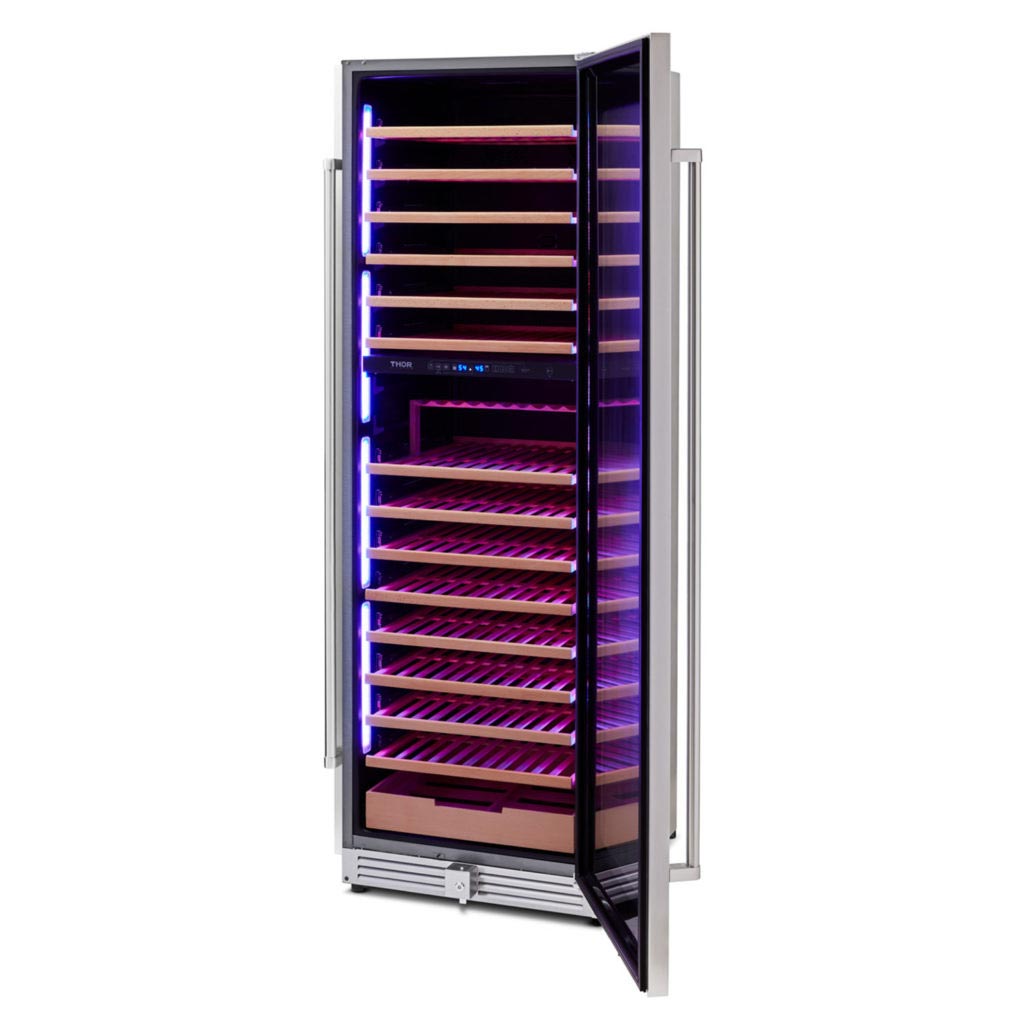 THOR Kitchen 24 Inch Dual Zone Wine Cooler, 162 Wine Bottle Capacity – Model TWC2403DI